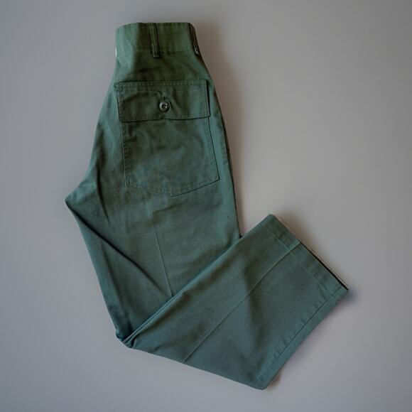 Vintage Military OG 507 Pants 26x26.5 Green 80s Army Workwear Made In USA - Picture 1 of 9